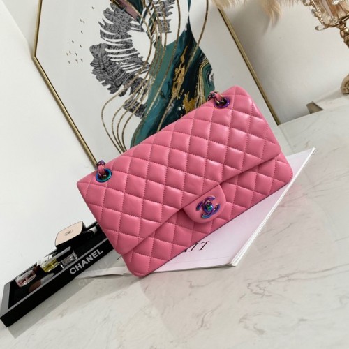 Torebka na ramię Chanel Flap Lambskin 1112 w kolorze różowym