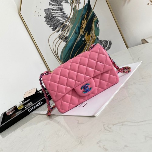Torebka na ramię Chanel Flap Lambskin 1116 w kolorze różowym