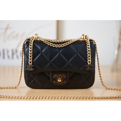 Torebka Chanel Flap Lambskin mini na ramię AS3113 czarna