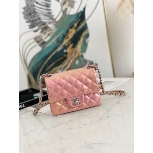 Torebka na ramię Chanel Flap Mirage Lambskin AS1115 różowa