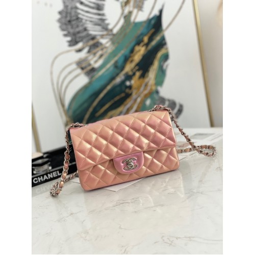 Torebka na ramię Chanel Flap Mirage Lambskin AS1116 różowa