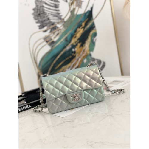Torebka na ramię Chanel Flap Mirage Lambskin AS1116 w kolorze błękitnym