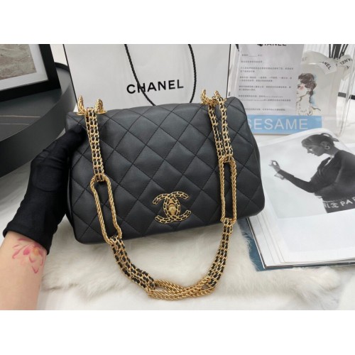 Torebka Chanel Flap Original Lambskin na ramię AS2975 AS2976 Czarna