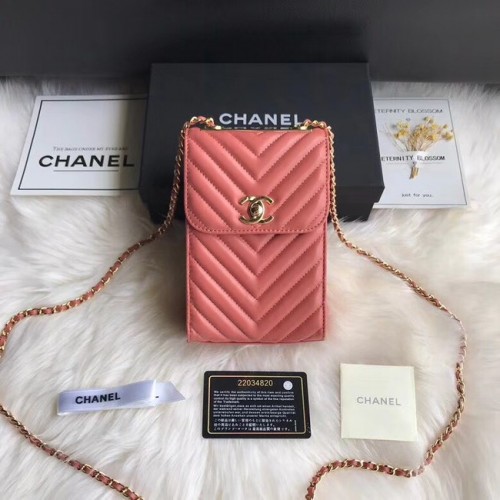 Torebka na telefon Chanel Flap Original 55698 różowa