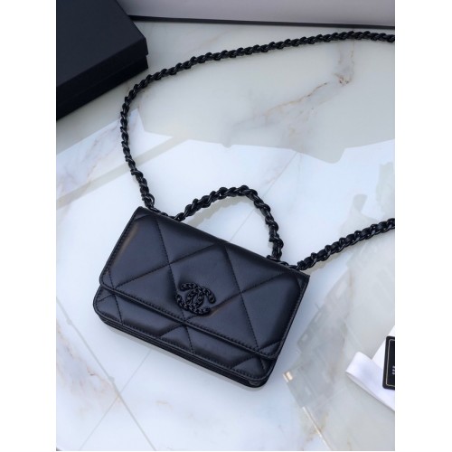 Torebka Chanel Flap Shoulder Bag mini Oryginalna skóra AS0957 czarna