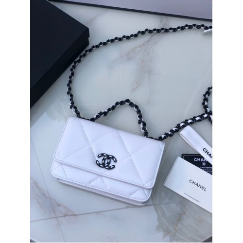 Torebka Chanel Flap Shoulder Bag mini Oryginalna skóra AS0957 biała