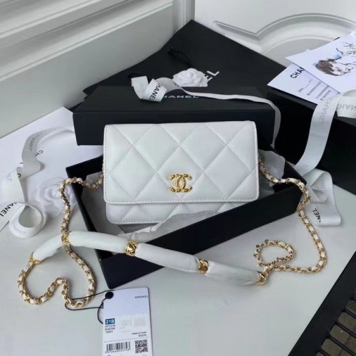 Torebka Chanel Flap Shoulder Bag mini Oryginalna skóra AS2755 biała