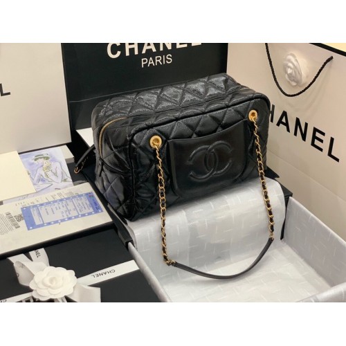 Chanel Grosse Bowling Tasche Oryginalna skórzana torba AS2229 Czarna
