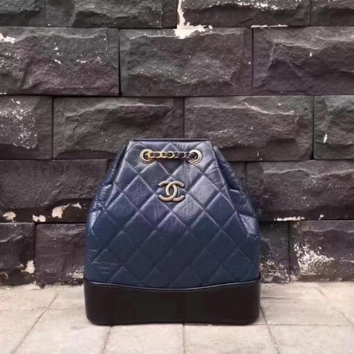 Torebka typu hobo Chanel, oryginalna skóra owcza, A92994, niebieska