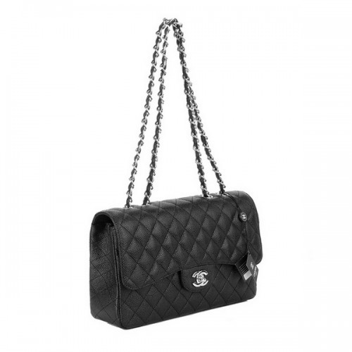 Torebki Chanel Jumbo Caviar Flap Bags A28600 Black