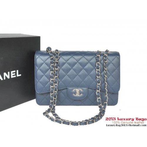 Torebka Chanel Jumbo A36076 Blue Classic Cannage Patterns Flap Bag
