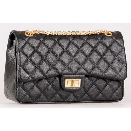 Torebka Chanel Jumbo Classic Flap Bag z czarnej skóry cielęcej A28668 Gold