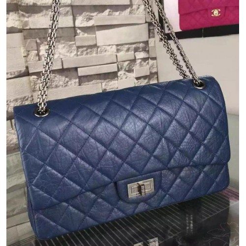 Torebka Chanel Jumbo Classic Flap Bag, czarna, oryginalna skóra cielęca CHA6212, niebieska