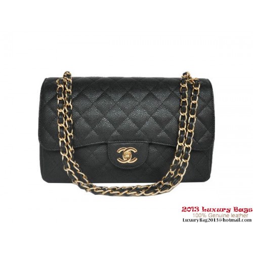 Torba Chanel Jumbo Quilted Classic Cannage Patterns Flap Bag A58600 Black Gold