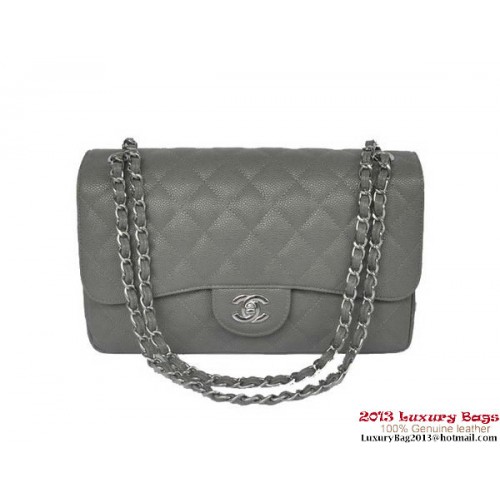 Torba Chanel Jumbo Quilted Classic Cannage Patterns Flap Bag A58600 Grey Silver