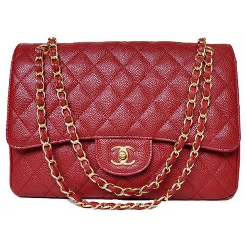 Torebka Chanel Jumbo Quilted Classic Flap Bag Burgundy Cannage Patterns A58600 Gold