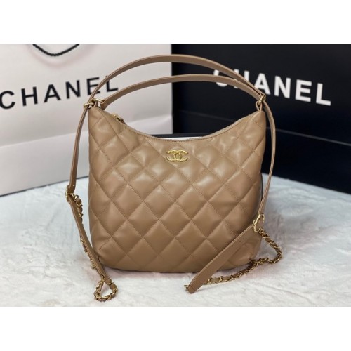 Plecak Chanel Lambskin AS3487 morelowy