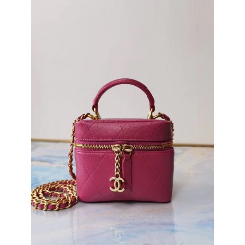 Chanel Lambskin Crystal Calfskine Metal w odcieniu złota AS1889 różowy