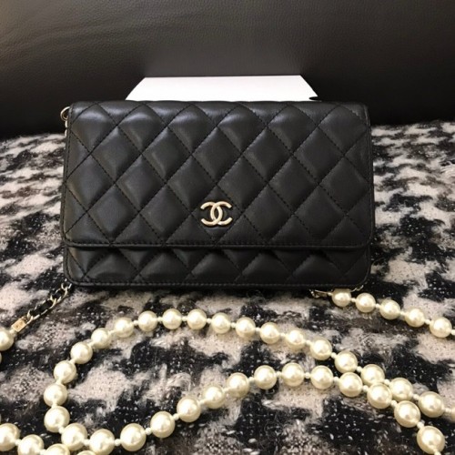 Torebka na ramię Chanel Lambskin Flap CC33814 czarna