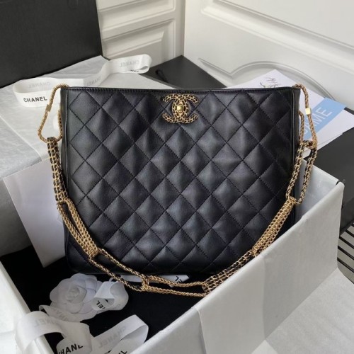 Torebka na ramię Chanel Lambskin AS2977 czarna