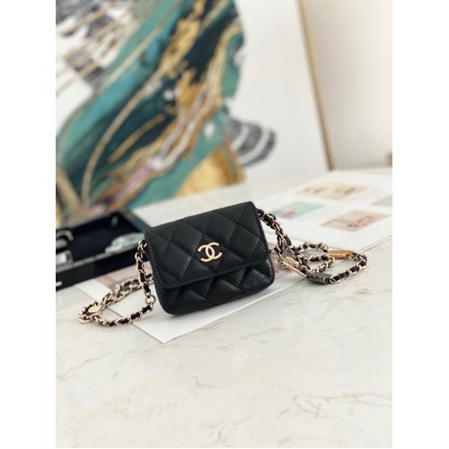 Chanel MINI TOREBKA NERKA Metal w odcieniu złota 81161 CZARNA