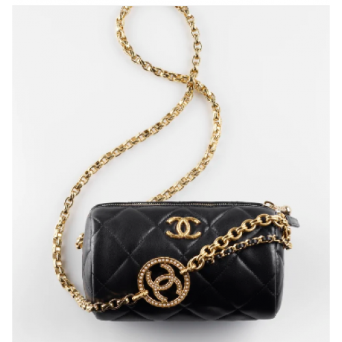 Chanel MINI BOWLING BAG AS3384 czarny