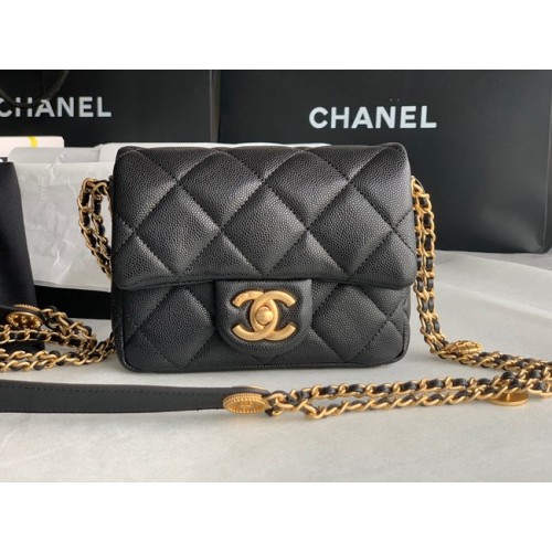 Chanel MINI TOREBKA Z KLAPĄ AS3368 czarna