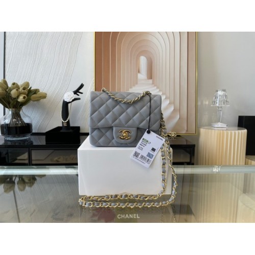 Torebka Chanel MINI Flap Bag Original Sheepskin Leather 1115 grey