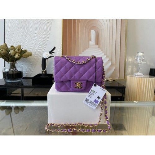 Torebka Chanel MINI Flap Bag Original Sheepskin Leather 1115 purple