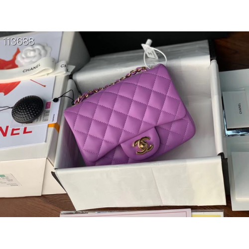Torebka Chanel MINI Flap Bag Original Sheepskin Leather 1115 purple
