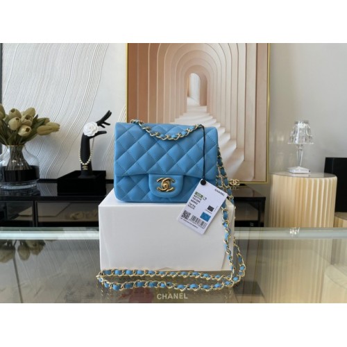 Torebka Chanel MINI Flap Bag Original Sheepskin Leather 1115 sky blue