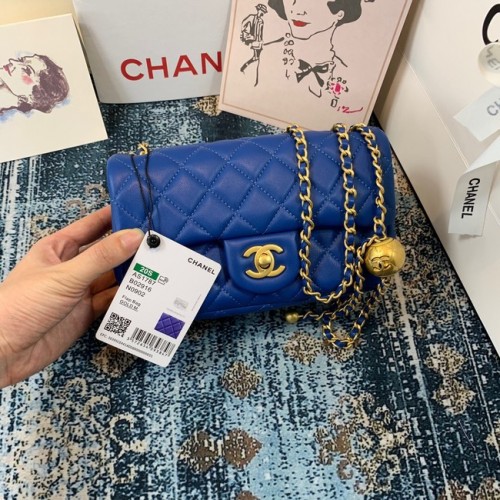 Torebka Chanel MINI Flap Bag Original Sheepskin Leather 1116 blue
