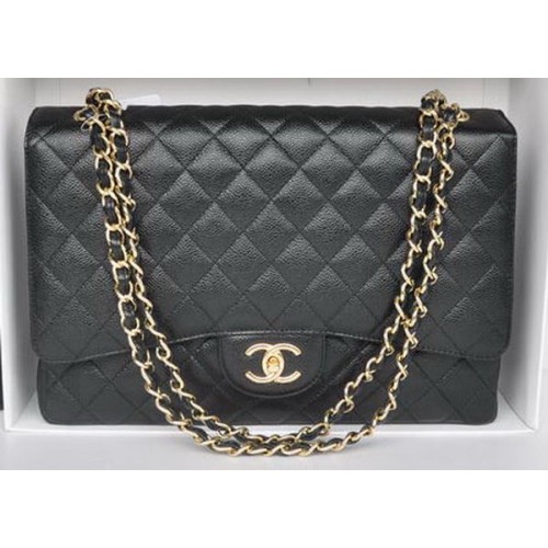 Torebka Chanel Maxi Classic A36098 w kolorze czarnym, wzór Cannage, złoty