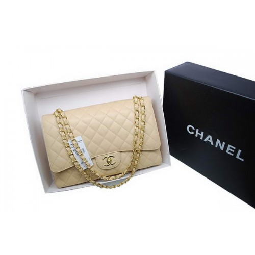 Torebka Chanel Maxi Double Flaps A36098 Apricot Original Caviar Leather Gold