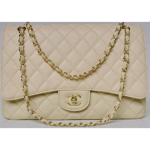 Torebka Chanel Maxi Quilted Classic Flap Bag Apricot Cannage Patterns A58601 Gold