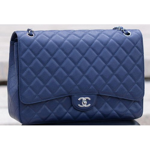 Torebka Chanel Maxi Quilted Classic Flap Bag Royal Cannage Pattern A58601 Silver