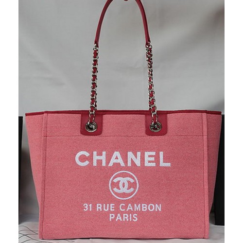 Torba na zakupy Chanel Medium Canvas Tote A67001 Różowa