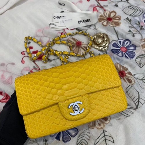 Torebka Chanel Mini Flap Bag Original Python Gold-Tone Metal A69900 Yellow