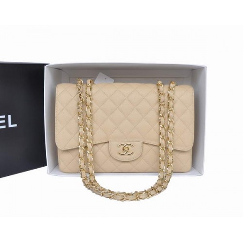 Torebka Chanel Original Apricot Caviar Leather Flap Bag A28600 Gold