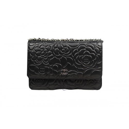 Torebka Chanel Original Camellia Leather mini Flap Bag CHA33814 Black