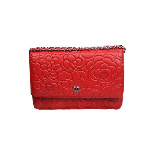 Torebka Chanel Original Camellia Leather mini Flap Bag CHA33814 Red