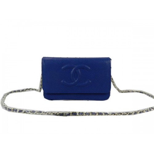 Torebka Chanel Original Cannage Patterns Leather mini Flap Bag CHA48654 Blue