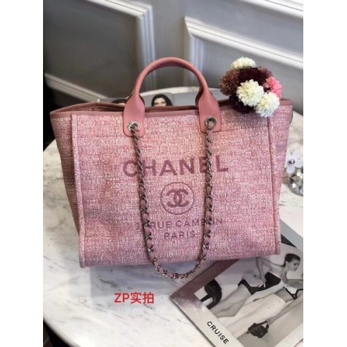 Torba na zakupy Chanel Original Canvas Leather Tote 92298 Pink
