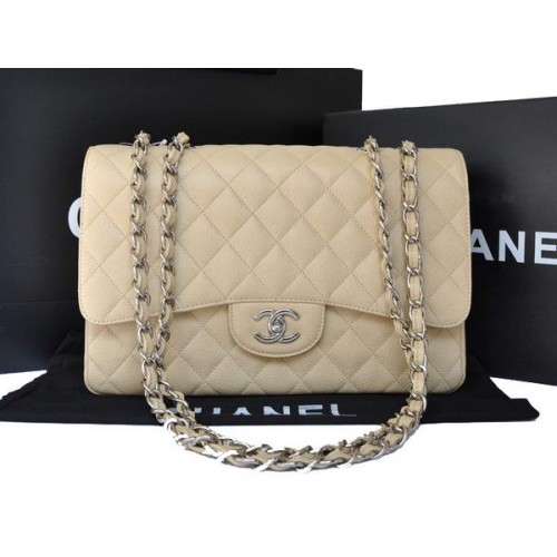 Torebka Chanel Original Caviar Leather Flap Bag A28600 Apricot