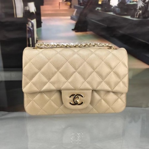 Torebka Chanel Original Caviar Leather Flap crossbody bag CF1116 złota Złoty łańcuszek