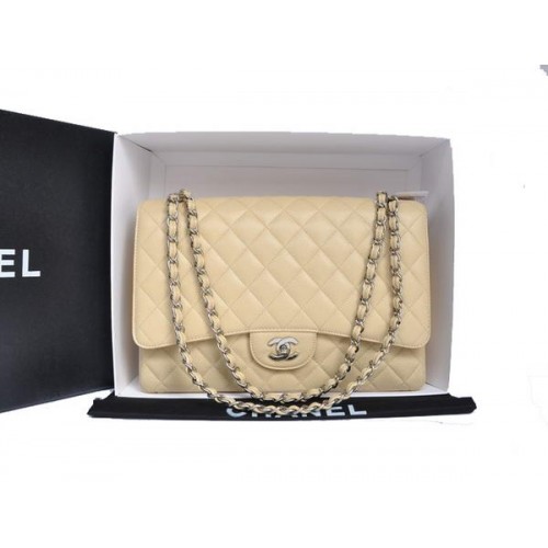 Torebka Chanel Original Caviar Leather Jumbo Flap Bag A47600 Apricot