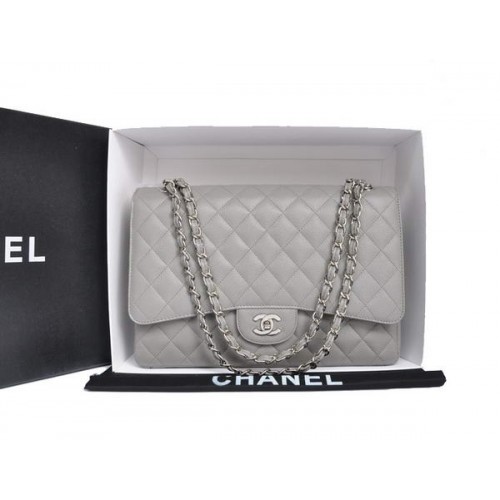 Torebka Chanel Original Caviar Leather Jumbo Flap Bag A47600 Grey