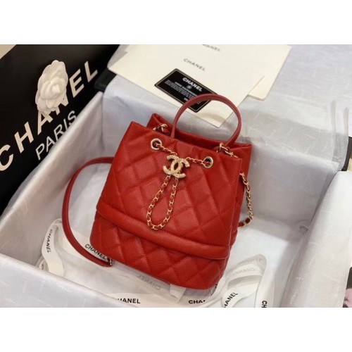 Torebka hobo Chanel Original Caviar Leather Sac 0894 Red