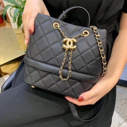 Torebka hobo Chanel Original Caviar Leather Sac AS0894 czarna