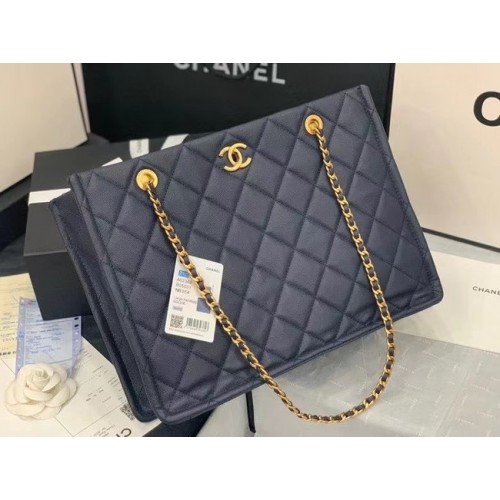 Torba na zakupy Chanel Original Leather AS2360 Granatowa